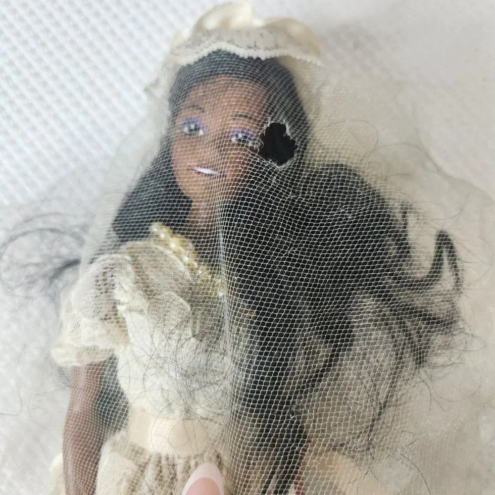 Vintage 80s AA African American Bride Doll Fashion Barbie Clone